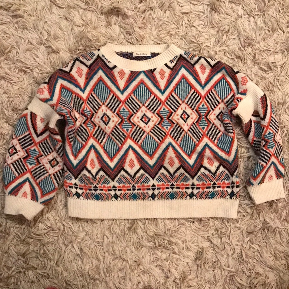 Rose & Mary geometric design sweater
